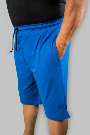 20 Nodi Short Leg Sports Pants in Combed Cotton Jersey Blue - Dresy & spodenki dresowe - Dresy & Spodnie Dresowe 2XL-12XL
