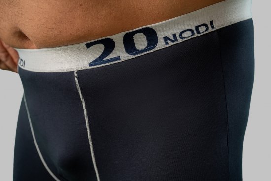 20 Nodi Stretch Cotton Boxer with Medium Leg Blue - Bielizna & stroje kąpielowe - Bielizna & Stroje kąpielowe 2XL-8XL