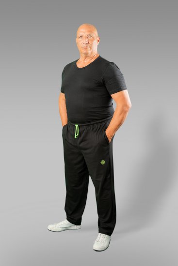 20 Nodi Long Leg Sports Pants in Combed Cotton Jersey Black - Dresy & spodenki dresowe - Dresy & Spodnie Dresowe 2XL-12XL