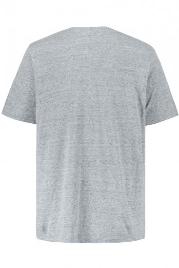 JP1880 702415 Koszulka z dekoltem w serek Szara melanż - Koszulki - T-shirty meskie Duże Rozmiary - 2XL-14XL