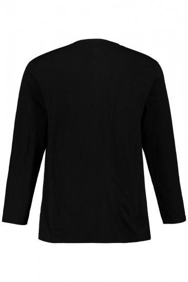 JP1880 702555 Koszulka Henley z długim rękawem Czarna - Koszulki - T-shirty meskie Duże Rozmiary - 2XL-14XL