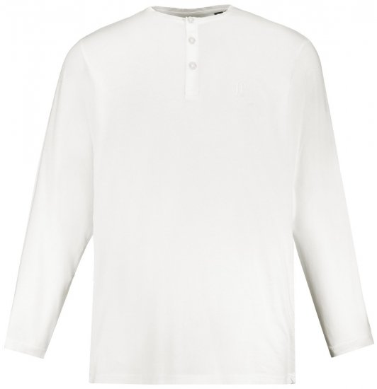 JP1880 702555 Koszulka Henley z długim rękawem Biała - Koszulki - T-shirty meskie Duże Rozmiary - 2XL-14XL