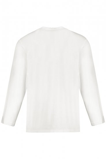 JP1880 702555 Koszulka Henley z długim rękawem Biała - Koszulki - T-shirty meskie Duże Rozmiary - 2XL-14XL