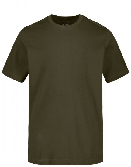 JP1880 702558 Koszulka z okrągłym dekoltem Ciemnooliwkowa - Koszulki - T-shirty meskie Duże Rozmiary - 2XL-14XL