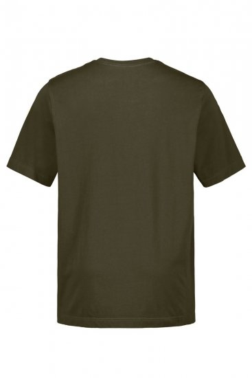 JP1880 702558 Koszulka z okrągłym dekoltem Ciemnooliwkowa - Koszulki - T-shirty meskie Duże Rozmiary - 2XL-14XL