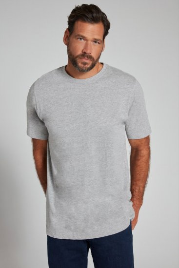 JP1880 702558 Koszulka z okrągłym dekoltem Szara melanż - Koszulki - T-shirty meskie Duże Rozmiary - 2XL-14XL