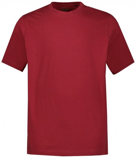 JP1880 702558 Koszulka z okrągłym dekoltem Ciemnoczerwona - Koszulki - T-shirty meskie Duże Rozmiary - 2XL-14XL