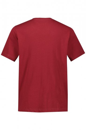 JP1880 702558 Koszulka z okrągłym dekoltem Ciemnoczerwona - Koszulki - T-shirty meskie Duże Rozmiary - 2XL-14XL