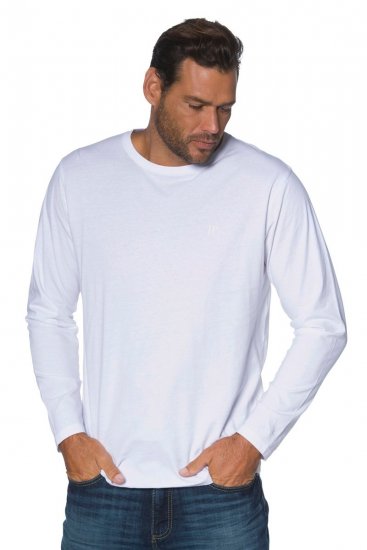 JP1880 702559 Koszulka z długim rękawem Biała - Koszulki - T-shirty meskie Duże Rozmiary - 2XL-14XL