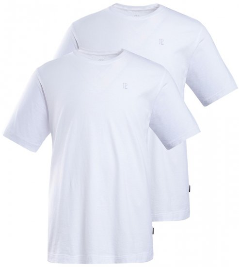 JP1880 702637 Koszulka z okrągłym dekoltem 2-pak Biała - Koszulki - T-shirty meskie Duże Rozmiary - 2XL-14XL