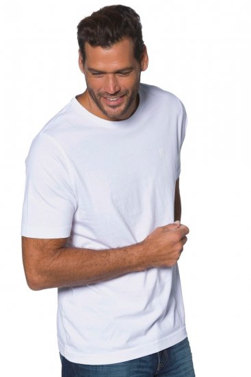 JP1880 702637 Koszulka z okrągłym dekoltem 2-pak Biała - Koszulki - T-shirty meskie Duże Rozmiary - 2XL-14XL