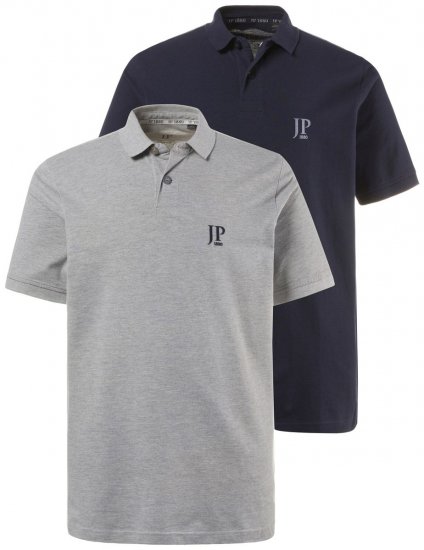 JP1880 704317 Koszulka polo 2-pak Granatowa/Szara melanż - Koszulki polo - Koszulki Polo 2XL-8XL