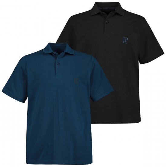 JP1880 704317 Koszulka polo 2-pak Średnio niebieska - Koszulki polo - Koszulki Polo 2XL-8XL