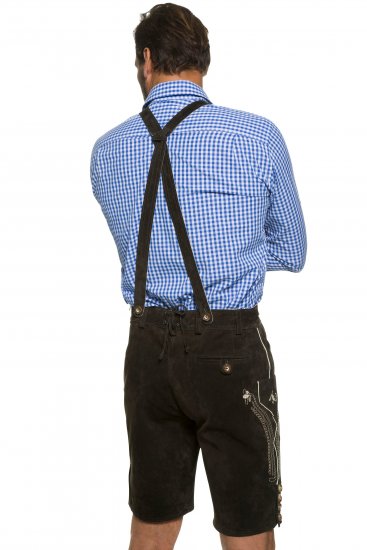 JP1880 Genuine Leather Traditional Lederhosen Shorts Brown - Szorty - Szorty W40-W60