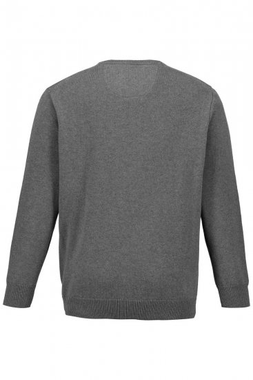 JP1880 708261 Sweter z dzianiny z okrągłym dekoltem Szara melanż - Bluzy & bluzy z kapturem - Bluzy & Bluzy z kapturem 2XL-12XL
