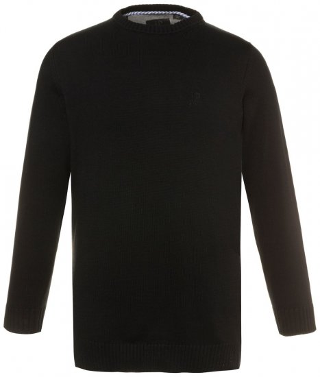 JP1880 708261 Sweter z dzianiny z okrągłym dekoltem Czarna - Bluzy & bluzy z kapturem - Bluzy & Bluzy z kapturem 2XL-12XL
