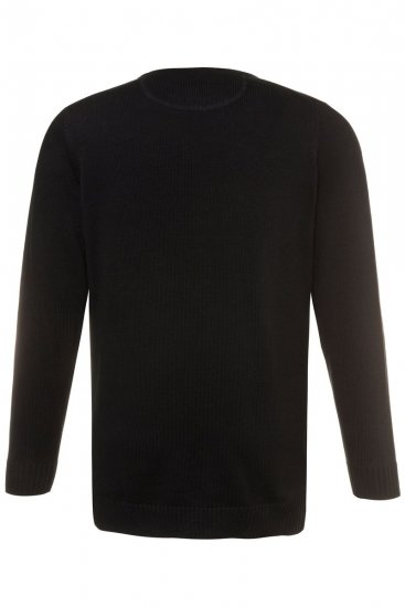 JP1880 708261 Sweter z dzianiny z okrągłym dekoltem Czarna - Bluzy & bluzy z kapturem - Bluzy & Bluzy z kapturem 2XL-12XL