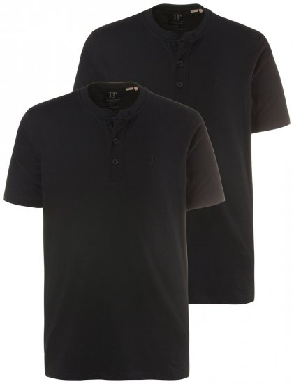 JP1880 708420 Koszulka Henley 2-pak Czarna - Koszulki - T-shirty meskie Duże Rozmiary - 2XL-14XL