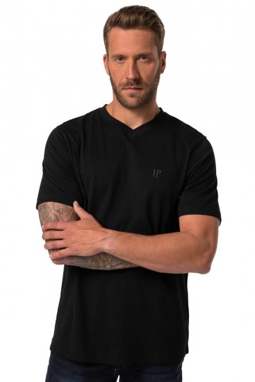 JP1880 711318 Koszulka z dekoltem w serek 2-pak Czarna - Koszulki - T-shirty meskie Duże Rozmiary - 2XL-14XL