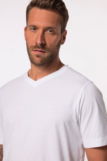 JP1880 711318 Koszulka z dekoltem w serek 2-pak Biała - Koszulki - T-shirty meskie Duże Rozmiary - 2XL-14XL