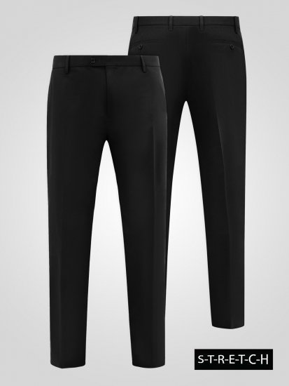 D555 Ted 4 Way Stretch Tailored Trouser Czarny - Garnitury - Garnitury dużych rozmiarach