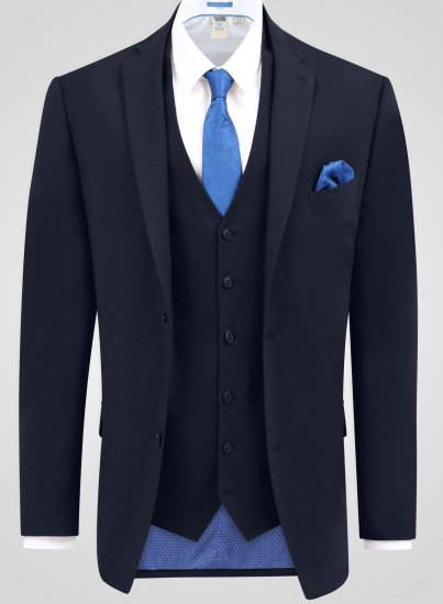 D555 Ted 4 Way Stretch Tailored Suit Jacket Granatowy - Garnitury - Garnitury dużych rozmiarach