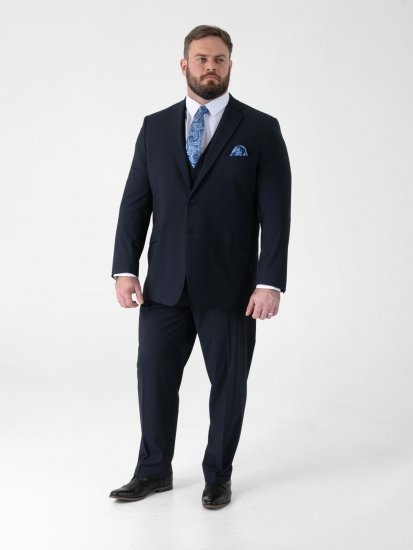 D555 Ted 4 Way Stretch Tailored Suit Jacket Granatowy - Garnitury - Garnitury dużych rozmiarach