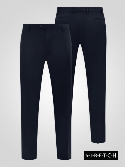D555 Ted 4 Way Stretch Tailored Trouser Granatowy - Garnitury - Garnitury dużych rozmiarach