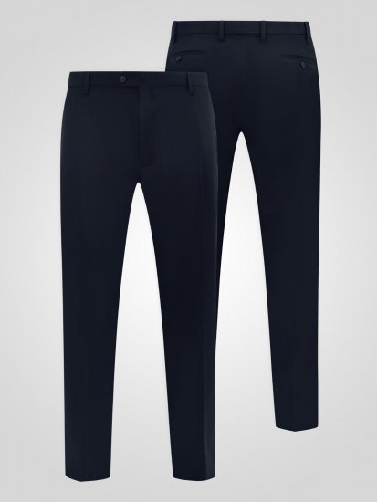 D555 Ted 4 Way Stretch Tailored Trouser Granatowy - Garnitury - Garnitury dużych rozmiarach