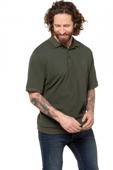 JP1880 712617 Koszulka polo z krojem na brzuch Ciemnooliwkowa - Koszulki polo - Koszulki Polo 2XL-8XL