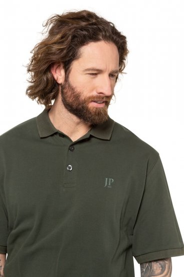 JP1880 712617 Koszulka polo z krojem na brzuch Ciemnooliwkowa - Koszulki polo - Koszulki Polo 2XL-8XL