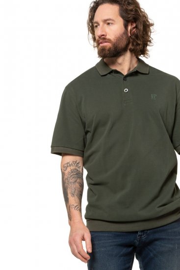 JP1880 712617 Koszulka polo z krojem na brzuch Ciemnooliwkowa - Koszulki polo - Koszulki Polo 2XL-8XL