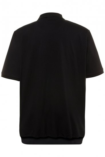 JP1880 712617 Koszulka polo z krojem na brzuch Czarna - Koszulki polo - Koszulki Polo 2XL-8XL