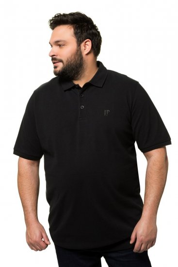 JP1880 712617 Koszulka polo z krojem na brzuch Czarna - Koszulki polo - Koszulki Polo 2XL-8XL
