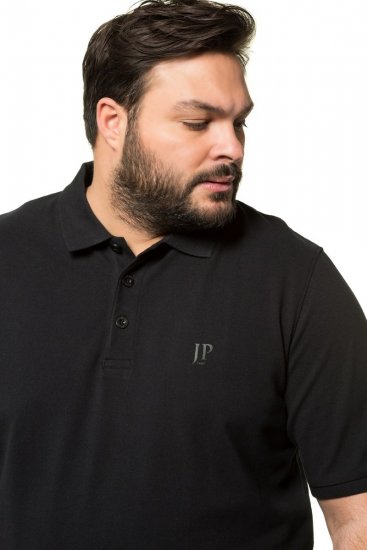 JP1880 712617 Koszulka polo z krojem na brzuch Czarna - Koszulki polo - Koszulki Polo 2XL-8XL