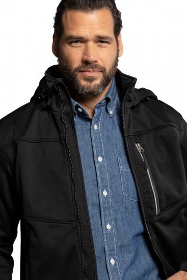 JP1880 714279 Kurtka softshell z podszewką polarową Czarna - Kurtki Męskie Duże Rozmiary - Kurtki Duże rozmiary 2XL-8XL