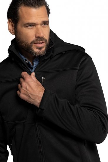 JP1880 714279 Kurtka softshell z podszewką polarową Czarna - Kurtki Męskie Duże Rozmiary - Kurtki Duże rozmiary 2XL-8XL