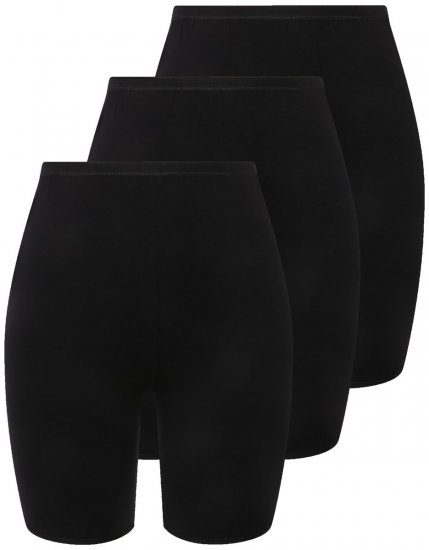 Ulla Popken 716595 Bokserki 3 szt. Czarna - Majtki - 