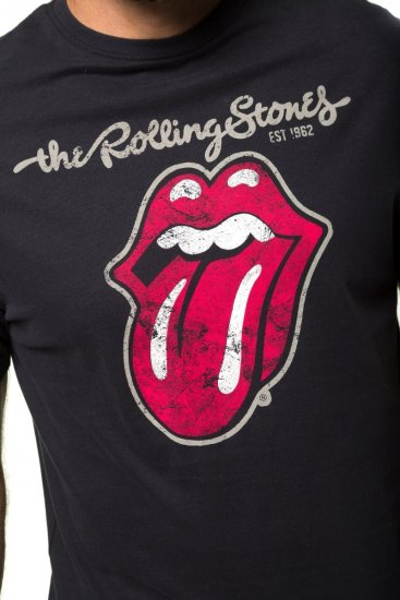 JP1880 Rolling Stones Graphic Band Comfort Fit T-Shirt Black - Koszulki - T-shirty meskie Duże Rozmiary - 2XL-14XL