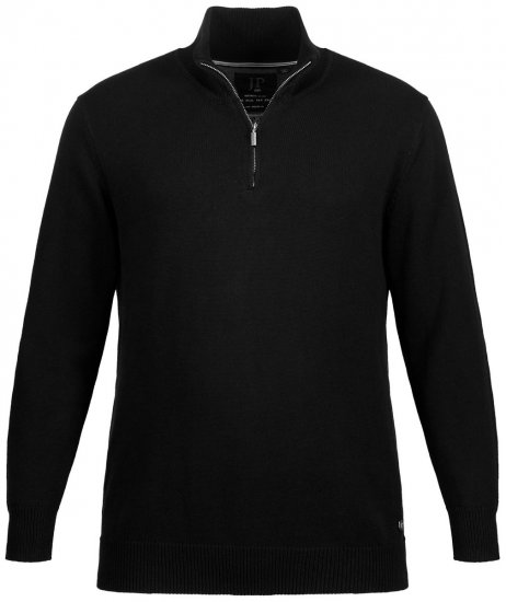 JP1880 716842 Sweter z dzianiny z suwakiem przy szyi Czarna - Bluzy & bluzy z kapturem - Bluzy & Bluzy z kapturem 2XL-12XL