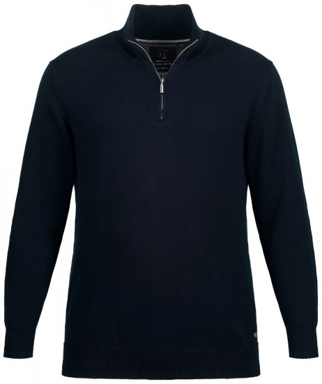 JP1880 716842 Sweter z dzianiny z suwakiem przy szyi Granatowa - Bluzy & bluzy z kapturem - Bluzy & Bluzy z kapturem 2XL-12XL