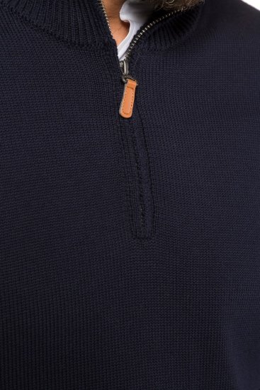 JP1880 716842 Sweter z dzianiny z suwakiem przy szyi Granatowa - Bluzy & bluzy z kapturem - Bluzy & Bluzy z kapturem 2XL-12XL