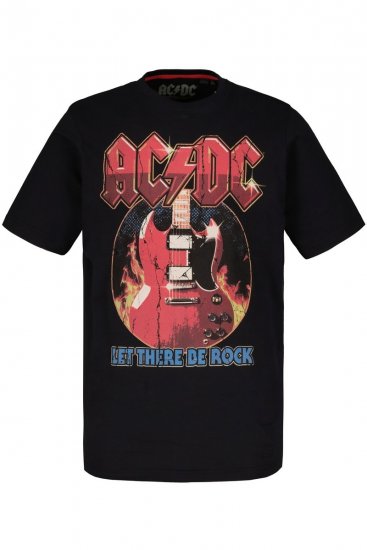 JP1880 ACDC - Let There Be Rock Vintage looking Band T-Shirt Black - Koszulki - T-shirty meskie Duże Rozmiary - 2XL-14XL