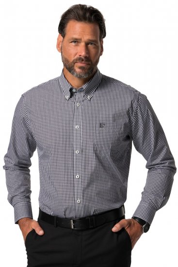 JP1880 722859 Koszula w kratę z długim rękawem Czarna - Koszule - Koszule 2XL-10XL