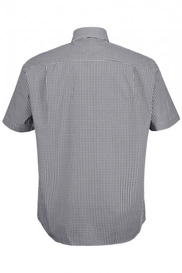 JP1880 722860 Koszula w kratę z krótkim rękawem Czarna - Koszule - Koszule 2XL-10XL