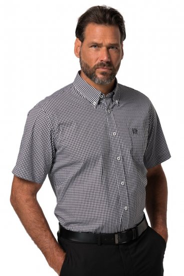 JP1880 722860 Koszula w kratę z krótkim rękawem Czarna - Koszule - Koszule 2XL-10XL