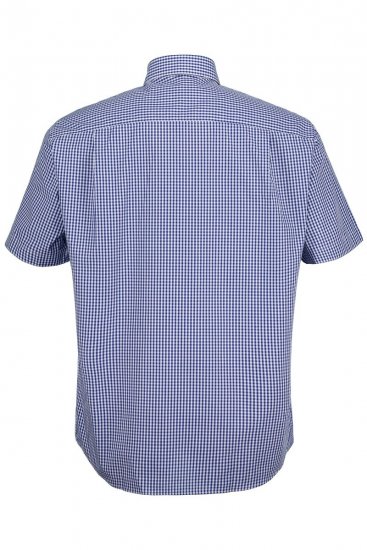 JP1880 722860 Koszula w kratę z krótkim rękawem Jasnoniebieska - Koszule - Koszule 2XL-10XL