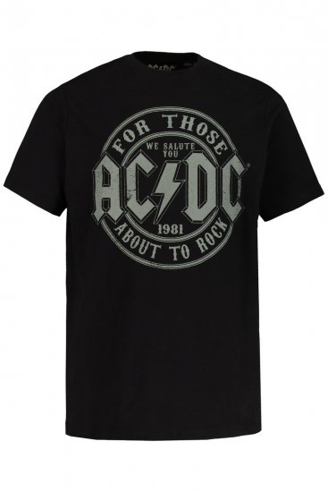 JP1880 AC/DC Graphic Comfort Fit Band T-Shirt Black - Koszulki - T-shirty meskie Duże Rozmiary - 2XL-14XL