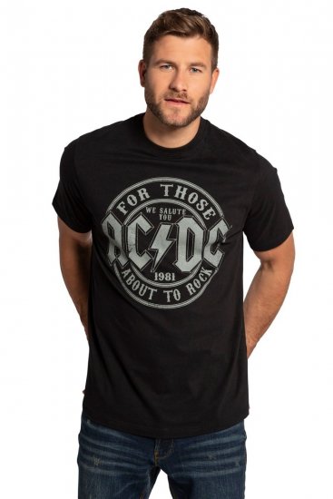 JP1880 AC/DC Graphic Comfort Fit Band T-Shirt Black - Koszulki - T-shirty meskie Duże Rozmiary - 2XL-14XL