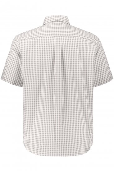 JP1880 Modern Fit Check Print Short Sleeve Shirt Grey - Koszule - Koszule 2XL-10XL